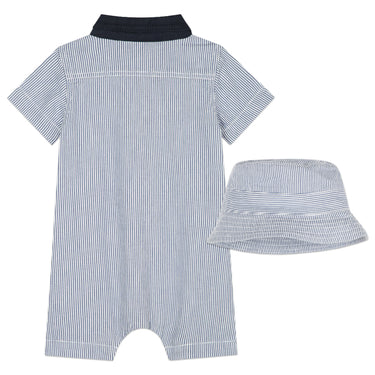 Mameluco o pañalero, pijama con gorro para bebés azul Boss